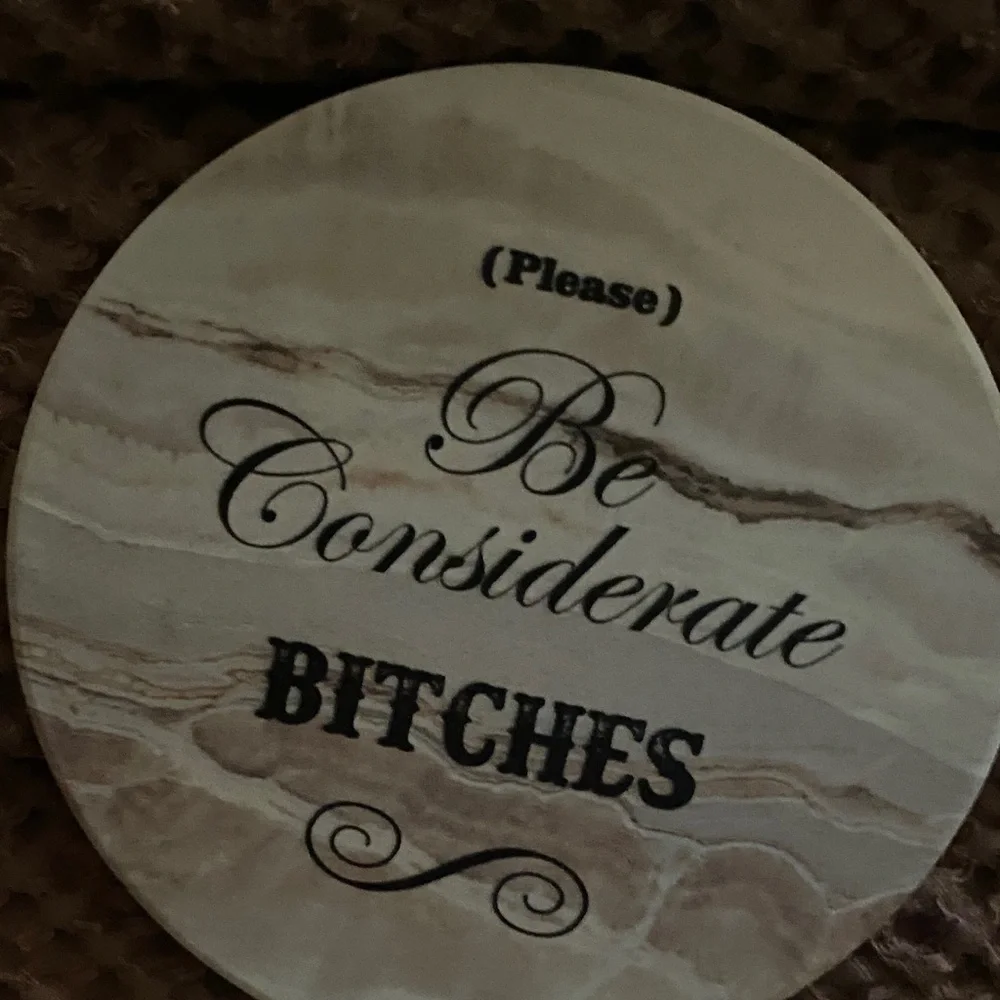 Brand new faux Marble Coasters (set of 8) with Fun Quote